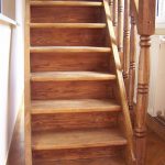 Oak staircase, walnut colour