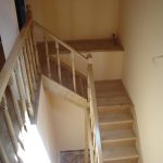 Oak staircase with turned balusters