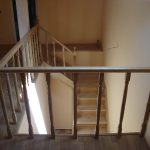 Oak staircase with turned balusters