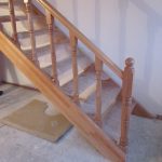 Beech staircase with thick balusters