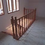 Beech staircase with thick balusters