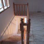 Beech staircase with thick balusters