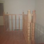 Steamed beech staircase, turned balusters