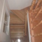 Steamed beech staircase, turned balusters