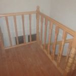 Steamed beech staircase, turned balusters