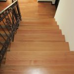 Beech staircase, wrought iron railing