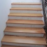 Beech staircase, wrought iron railing