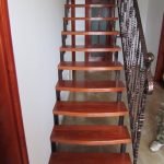 Cherry colour beech staircase, metal structure