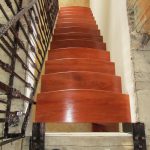Cherry colour beech staircase, metal structure