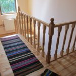 Ash staircase with thick balusters