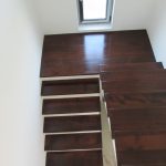 Beech staircase covering, walnut colour