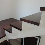 Beech staircase covering, walnut colour