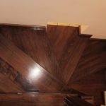Walnut colour beech staircase covering, concrete structure - Scari din lemn Suceava Placare scara fag culoare nuc