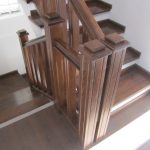 Walnut colour beech staircase covering, concrete structure - Scari din lemn Suceava Placare scara fag culoare nuc