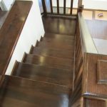 Beech staircase covering, walnut colour 1