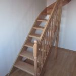 Natural beech staircase with a 90 degree turn