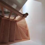 Natural beech staircase with a 90 degree turn
