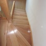 Natural beech staircase with a 90 degree turn